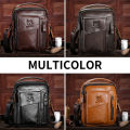 BULLCAPTAIN Casual Fashion Men's Messenger Bag's Business Portable Handbag Man Leather Shoulder Bag Mobile 6.5'' Phone Bags. 