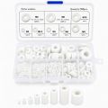 500 Pcs Mixed Sizes M2-M10 Black & White Nylon Flat Washers Insulating Gaskets for Screws And Bolts Kit. 