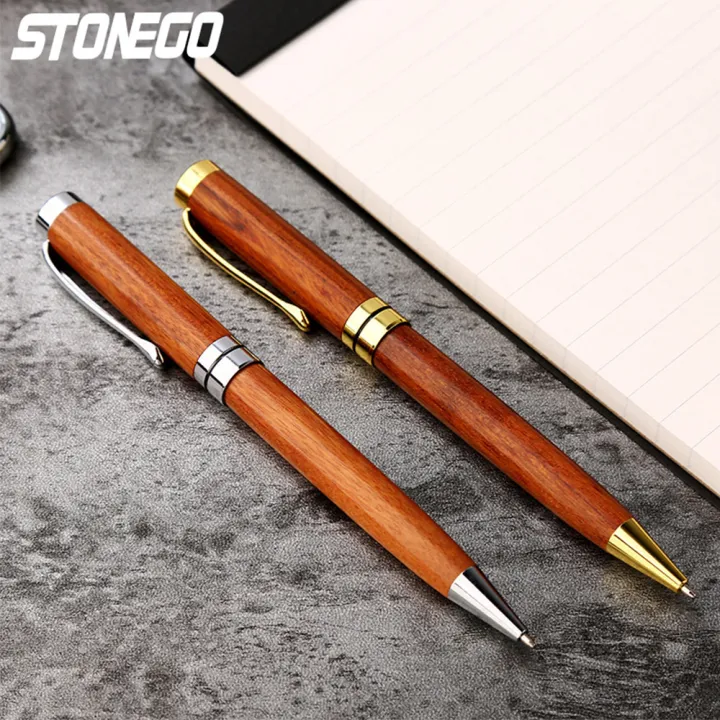 STONEGO%20Wooden%20Twist%20Ballpoint%20Pen,%20Retractable%20Roller%20Ball%20Pens%20Smooth%20Writing%20Signature%20Executive%20Business%20Ball%20Pen%20-%20Image%206
