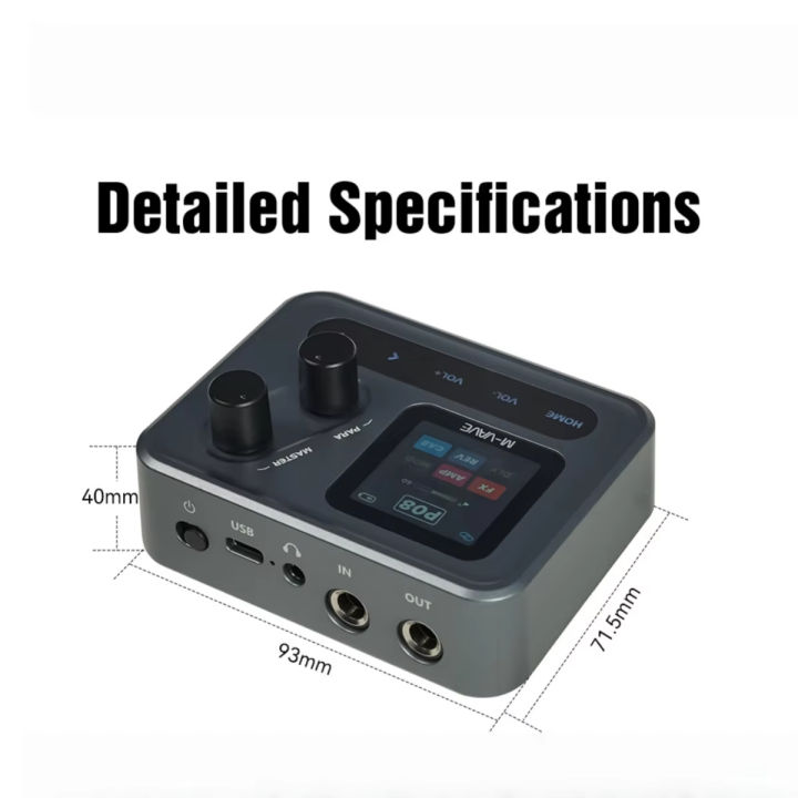 M-VAVE%20POCKET%20AMP%20Gray%20Pocket%20Effects%20Pedal%20Multi-Effect%20Processor%206-in-1%20USB-C%20Suitable%20for%20Direct%20Recording%20Guitar%20Bass%20-%20Image%202