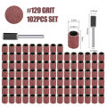 CMCP 11-102pcs Sanding Drum Kit 80 100 120 Grit Sanding Bands with Mandrels for Dremel Sleeves For Electric Mini Angle Grinder. 