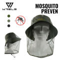 1Pc Ultra Large & Long Extra Fine Holes Mesh Soft Durable Fly Screen Premium Mosquito Insect Head Net Face Protector Camping Cap.