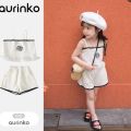 Children's Sets Floral Embroidered Strappy Top + Shorts 2-Piece Set Summer Kids Clothes Girls Kids Clothes Girl Clothes.