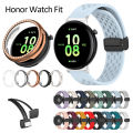 For Honor Watch fit strap active elegant 44mm case diamond frame tempered glass screen protector hard cover smart watch band straps. 