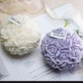 pack of 4 .. Rose flower ball shape candles. 