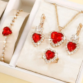 5pcs Women's Luxury Fashion Wedding Party Gift Net Thick Choker Necklace Bracelet Ring Earrings Set Jewelry Set. 