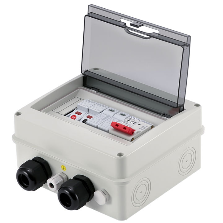 Double%20PG%20Solar%20photovoltaic%20PV%20DC%20Combiner%20Box%20600V%20Surge%20Lightning%20Protection%201%20input%201%20out%20Fuse%20MCB%20SPD%20Distribution%20Box%20IP65%20-%20Image%202