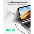 UGREEN 70643 USB-C 2.0 to Angled USB-C M/M Cable Aluminium Shell with Braided 1m (Black) US334.