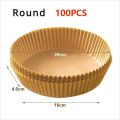 50/100/200Pcs Air Fryer Baking Paper Non-Stick Airfryer Baking Papers Round Air-Fryer Paper Liners Paper Kitchen Accessories.