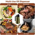 470ML/16oz Light-Blocking Dark Oil Sprayer for Cooking 2 in 1 Olive Oil Dispenser Bottle for Kitchen Dark Green Glass Oil Bottle. 