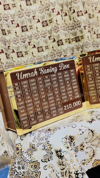 Acrylic Golden Umrah Saving Wooden Box I Umrah Saving Box I Saving Box ...