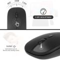Wireless Mouse Slim Bluetooth-compatible 2.4G Computer Mice Portable Rechargeable/Battery Cordless Mouse for iPad Laptop Desktop.