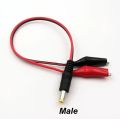 2 Pcs 1x male plug 1x female socket with corocodile clip Coaxial power connector with 8 inch cable and crocodiles Alligator clip 12V DC Voltage Power Test Lead Cable Crocodile Wire Connector. 