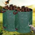 Foldable Reusable Trash Storage Container Large Capacity Garden Garbage Container Waterproof PP Woven Bag 100/200/300/400/500L. 