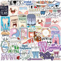 50Pcs Cute Dental Tooth Shaped Stickers Cartoon Teeth Sticker Dentist Store Toothbrush Label Decoration Dentistry Gifts. 