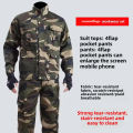 Men's Work Uniform Sets Welder Wear-resistant Overalls Spring Autumn Dirt-resistant Multi-Pocket Pants Outdoor Suit.