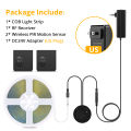 24V COB LED Strip Light with PIR Motion Sensor Movable Disassemble Switch Rechargeable RF Reciever Bed Hallway Stair Night Lamp. 