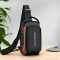 1pc Men'S Anti-Theft Password Lock Chest Bag - Made of Durable Oxford Fabric, Adjustable Shoulder Strap,Suitable for Motorcycles.