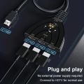 4K HDTV Splitter 3 In 1 Out 3-Port HD Switcher Selector HD Cable Supports Full HD 4K 1080P 3D Player HDTV,PS4 Game Console. 