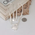 DOTEFFIL 925 Sterling Silver Gorgeous Charm Fashion Charm Heart Wedding Lady Love Necklace Noble Luxury 18 Inches Silver Jewelry.