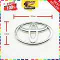 Toyota steering wheel logo tag chrome plastic 6.3x4.2cm fitted with double sided adhesive tape, rear label, Toyota steering wheel horn logo. 