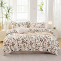 3pcs/set Leaf Floral Pattern Duvet Cover Set(1 Duvet Cover & 2 Pillowcase）Soft And Skin-Friendly Duvet Cover Bedding Set For. 