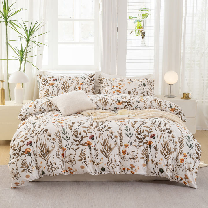 3pcs/set%20Leaf%20Floral%20Pattern%20Duvet%20Cover%20Set(1%20Duvet%20Cover%20&%202%20Pillowcase%EF%BC%89Soft%20And%20Skin-Friendly%20Duvet%20Cover%20Bedding%20Set%20For%20-%20Image%207