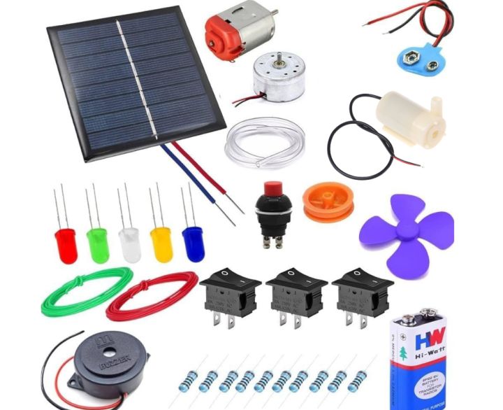 Advanced DIY Solar Electronics Kit with Water Pump, DC Motors, Solar ...
