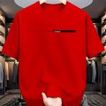 Summer Men's 100% Cotton Casual Loose Fit Large Letter Print Round Neck Short Sleeved T-Shirt Top High Street Unisex Style.