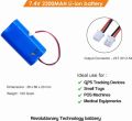 Rechargeable Lithium- ion Battery 7.4V 2000mAh Li-ion battery pack 2 pin for M60 Phones GPS Tracker Robocar, LED Lights,  etc.. 