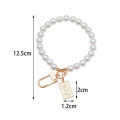 Vintage Korean Fashion Pearl Keychain Women Girl Gold Metal Chain Key Ring. 