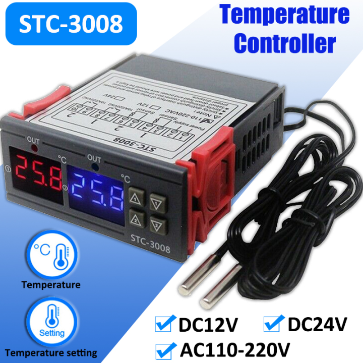 Dual Digital Temperature Controller Thermostat Two Relay Output ...