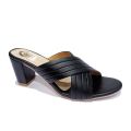 Ladies sandles 2 inch - mat black. 