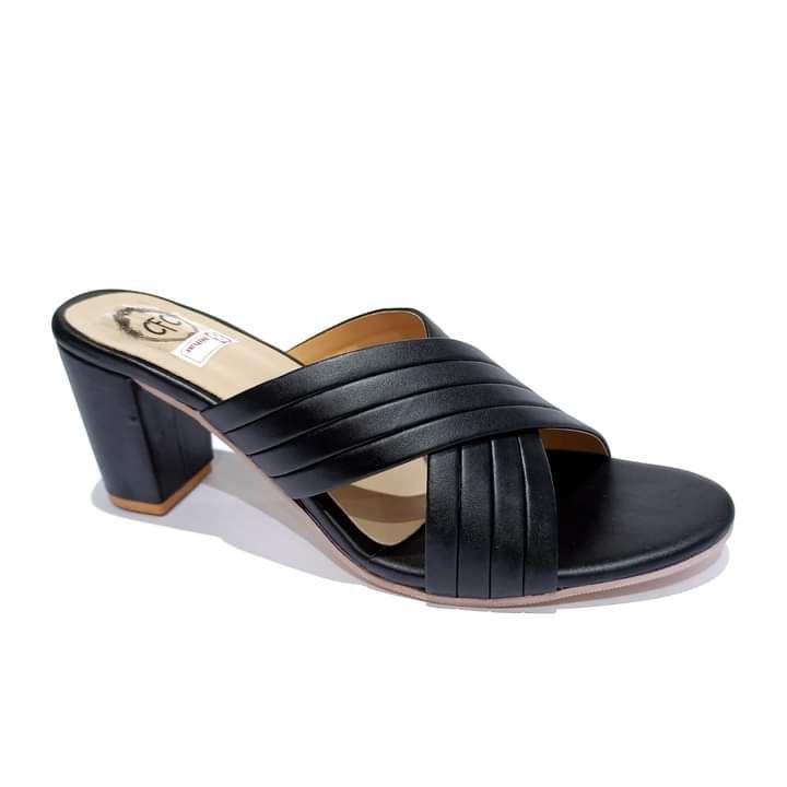 Ladies sandles 2 inch - mat black