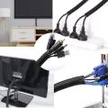 3m/9.85ft PET Expandable Braided Sleeving Flexible Wire Mesh Sleeve Black For TV Audio PC Cords Protect From Pets Chewing. 