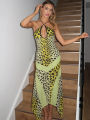 kliou Point Print Irregularly Maxi Dress Women Cross Halter Bandage Hollow Backless Fashion Vestidos Female Evening Party Wear.