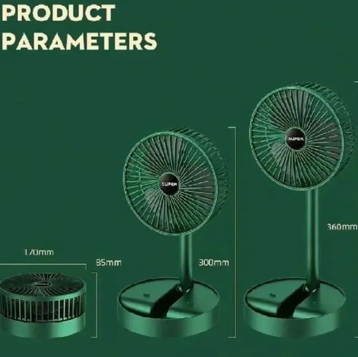 Rechargeable Fan Electric Fan Table Fan Foldable Telescopic Fan Low Noise Portable Folding Telescopic Small Desktop Fan High B-attery Life