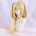MisaMisa Cosplay Wig Long Style Golden Blonde Women's Style Amane Misa Anime Cosplay Wig Heat-Resistant Synthetic Fiber Hair.