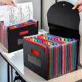 STONEGO Accordion Bag 13/25 Grid Three-side Sealed Flap Folder, Office Document Storage Bag, Durable and Waterproof Design.