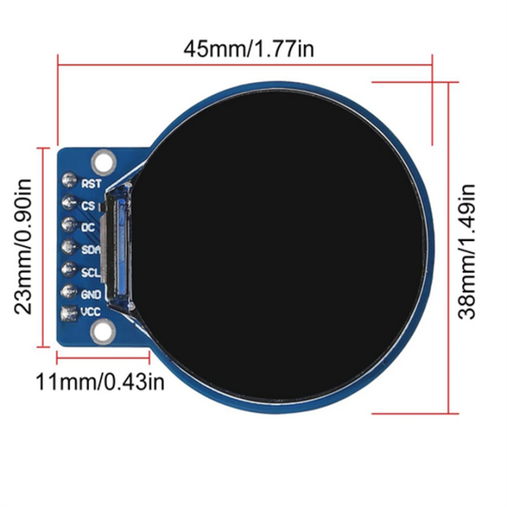 TFT%20Display%201.28%20Inch%20TFT%20LCD%20Display%20Module%20Round%20RGB%20240*240%20GC9A01%20Driver%204%20Wire%20SPI%20Interface%20240x240%20PCB%20For%20Arduino%20-%20Image%206