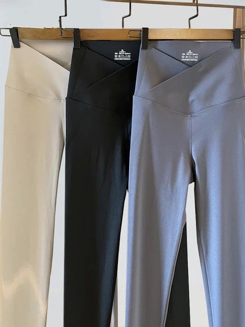 Outer Wear Spring Summer Pants Cross Waist Abdominal Pressure Leggings  For Girls