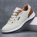 YRZL Men Shoes Spring Autumn Waterproof Walking Sneakers Leisure Male Leather Sports Shoes Non-Slip Footwear Tennis for Men.
