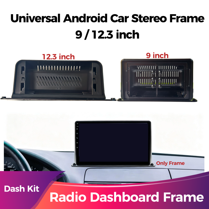 9 12.3 Inch Universal Android Navigation Frame Large Touch Screen Dashboard Panel Car Stereo Bezel Trim Kit for Most Vehicles