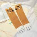 Cute Cat Paw Coral Velvet Winter Socks for Women | Warm & Fluffy Non-Slip Floor Sleep Socks. 