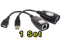 Rifah USB Extender - USB 2.0 to RJ45 LAN Extension Adapter Over Cat5/Cat5e /Cat6 Cable.