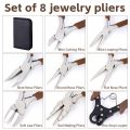 8Pcs Jewelry Making Pliers Tools Kit  Professional Plier Supplies Set for  Wire Wrapping Beading Jewelry Making DIY Craft Repair. 