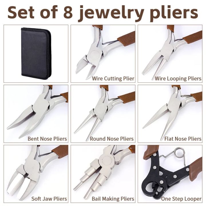 8Pcs%20Jewelry%20Making%20Pliers%20Tools%20Kit%20%20Professional%20Plier%20Supplies%20Set%20for%20%20Wire%20Wrapping%20Beading%20Jewelry%20Making%20DIY%20Craft%20Repair%20-%20Image%202