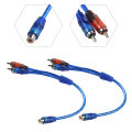2Pcs Set RCA Audio Cable "Y" Splitter Adapter Computer 1 Female To 2 Males Cord 12 Inch Cables For Home Audio. 