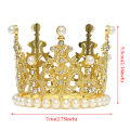 1pcs Pearl Crown Cake Decorative Small Tiaras Crystal Pearl Princess CakeToppers. 