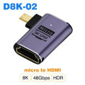 UGOURD HDMI2.1 Cable Adapter Mini Micro HDMI to HDMI 2.1 Converter 48Gbps 8K60Hz 4K120Hz for HDTV Projector PS4 PS5 Laptop PC. 